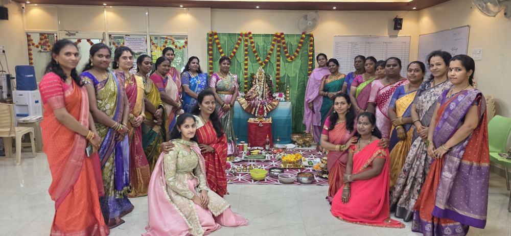 Women members at a festival puja held at the club